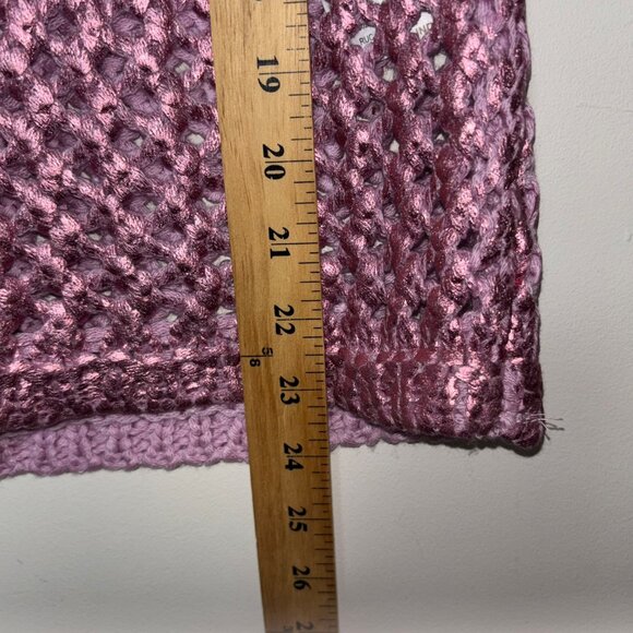 Zara Pink Metallic Crochet Sleeveless Knit Top Women's Size S - Picture 10 of 13